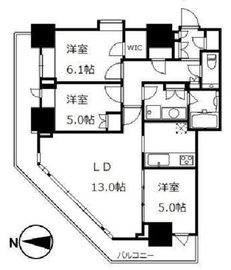 勝どきビュータワー 44階 間取り図