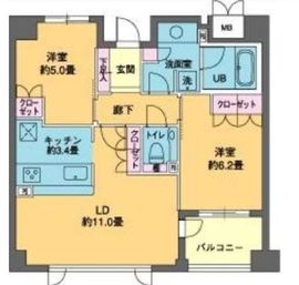 カスタリア若林公園 304 間取り図