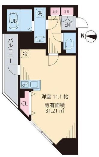 ルアナ亀戸 806 間取り図