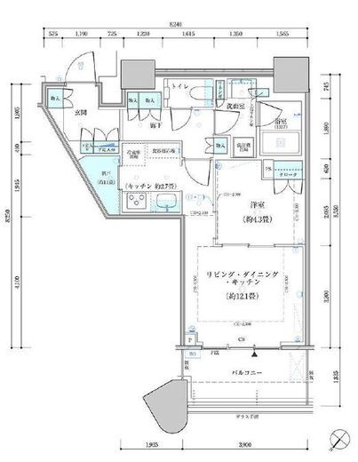 パークタワー勝どきミッド/サウス 45階 間取り図