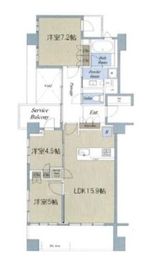 プラウド赤坂 8階 間取り図