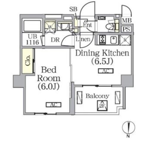 ザ・パークワンズ西池袋 2階 間取り図