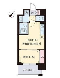 Felice元町(フェリーチェ元町) 8階 間取り図