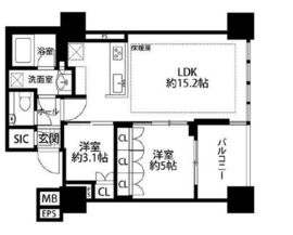 ローレルタワールネ浜松町 15階 間取り図