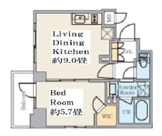 クレストコート錦糸町 505 間取り図