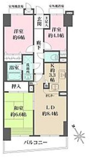 ライオンズマンション両国リバーステージ 6階 間取り図