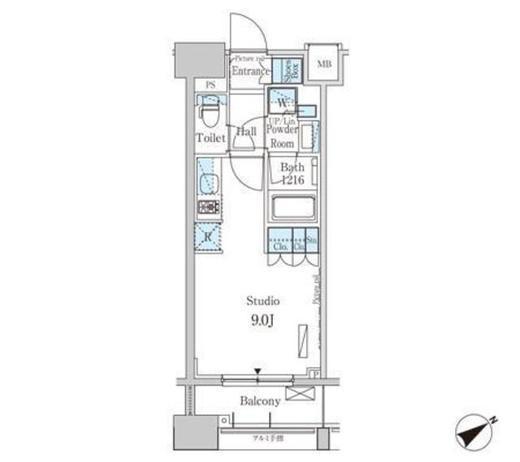 パークアクシス横浜山下町 805 間取り図