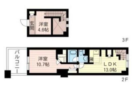 レジデンスシャルマン月島 734 間取り図