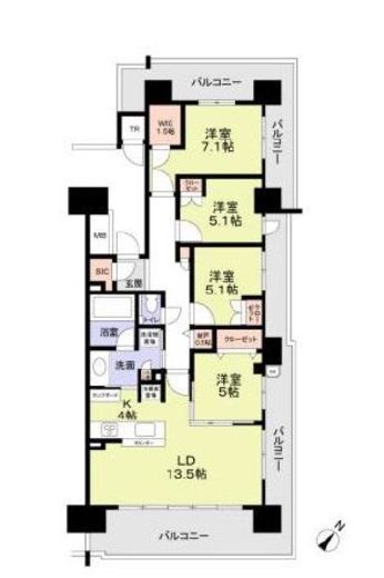 HARUMI FLAG SEA VILLAGE (晴海フラッグ シーヴィレッジ) 9階 間取り図