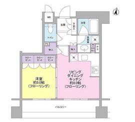 レフィール日本橋本町 8階 間取り図