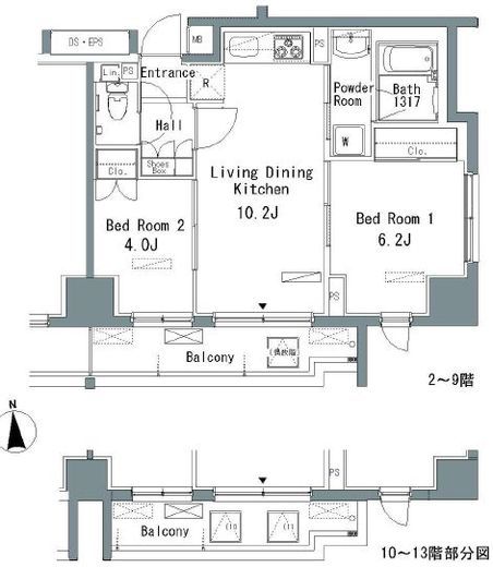 パークアクシス仲御徒町 1002 間取り図