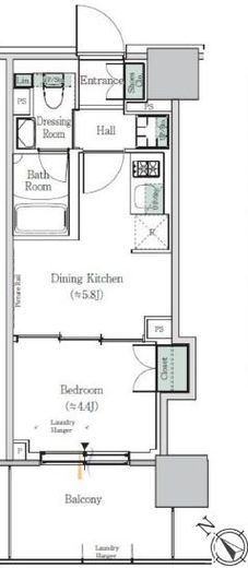 ONE ROOF RESIDENCE NISHI NIPPORI (ワンルーフレジデンス西日暮里) 706 間取り図