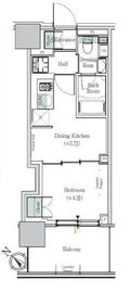 ONE ROOF RESIDENCE NISHI NIPPORI (ワンルーフレジデンス西日暮里) 907 間取り図