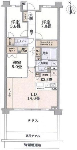 ザ・パークハウスあざみ野一丁目 1階 間取り図