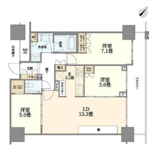 ブランズタワーみなとみらい 8階 間取り図