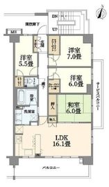 ハートビートベース横濱根岸 7階 間取り図