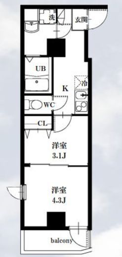 シャッツ高円寺 605 間取り図