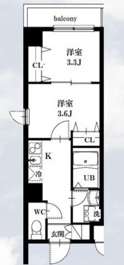 シャッツ高円寺 406 間取り図