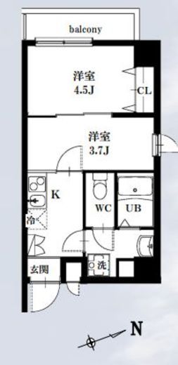 シャッツ高円寺 408 間取り図
