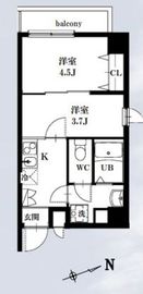 シャッツ高円寺 608 間取り図