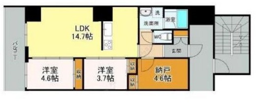 矢野第七ビル 802 間取り図