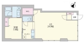 クーカイ・テラス元麻布 E 間取り図