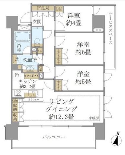 パークホームズ大岡山ラヴィアンコート 8階 間取り図