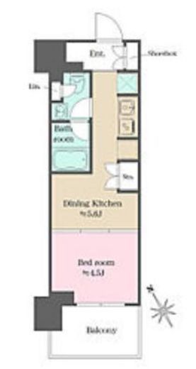 ウエリスアーバン水天宮前 530 間取り図