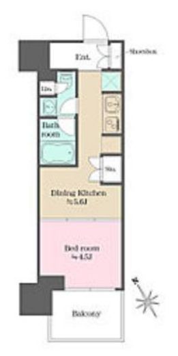 ウエリスアーバン水天宮前 536 間取り図
