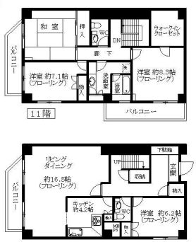 クレール白金台 10階 間取り図