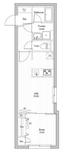 コンポジット渋谷本町 304 間取り図