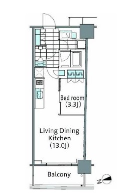 コンフォリア新宿イーストサイドタワー 1308 間取り図
