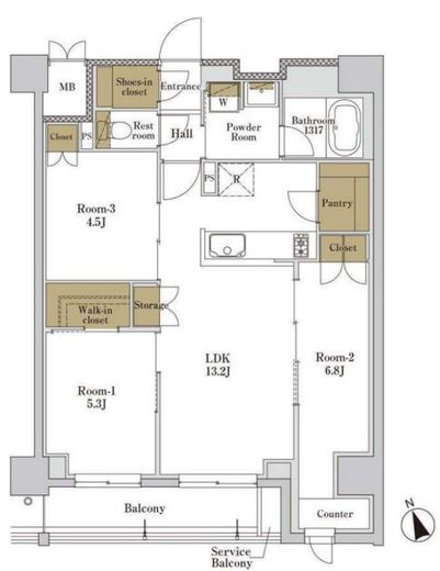 RJRプレシア大森北 212 間取り図