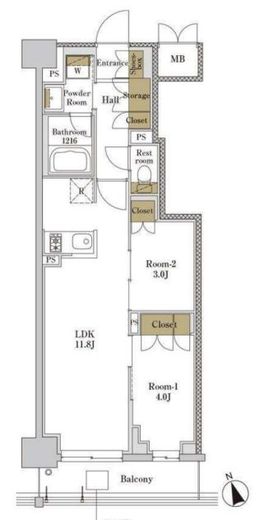 RJRプレシア大森北 206 間取り図