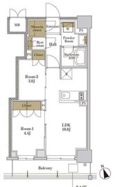 RJRプレシア大森北 411 間取り図