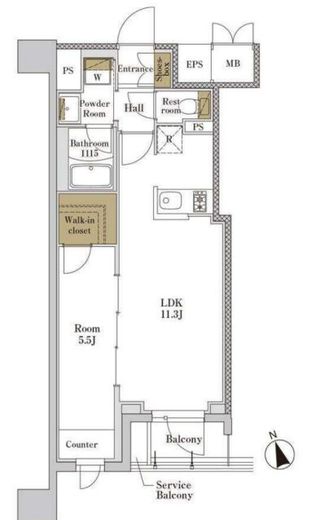 RJRプレシア大森北 408 間取り図