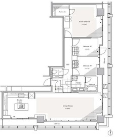 リビオレジデンス西麻布 2703 間取り図