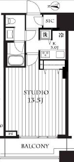 コンシェリア西新宿タワーズウエスト 8階 間取り図