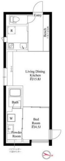グランパセオ目黒大塚山 206 間取り図