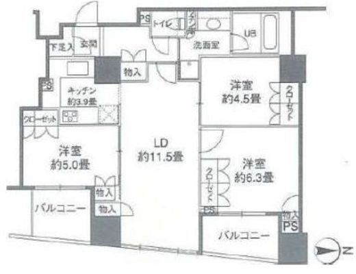 カスタリアタワー品川シーサイド 1804 間取り図