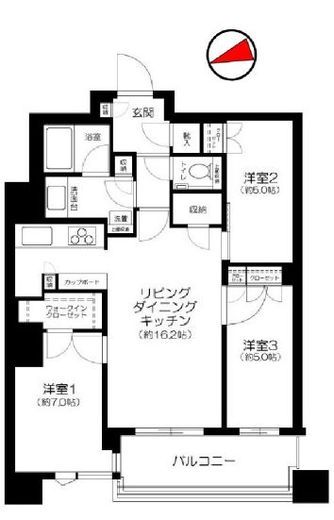 パークタワー勝どきミッド/サウス 42階 間取り図