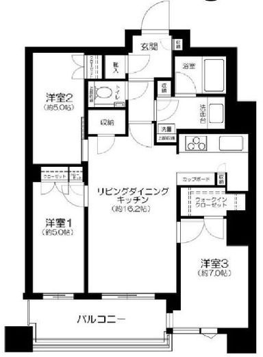 パークタワー勝どきミッド/サウス 48階 間取り図