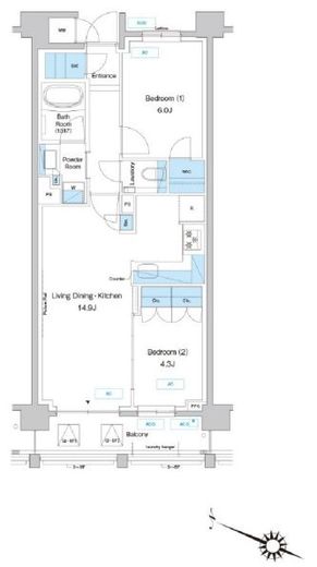 プレディアコート鷺沼 101 間取り図