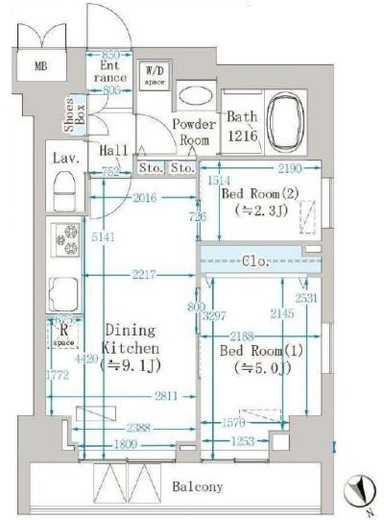 クレインメゾン新川通 503 間取り図