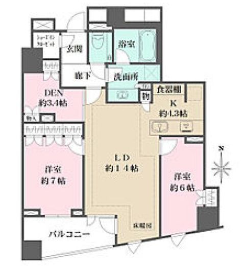 ザ・パークハウス代々木大山 8階 間取り図