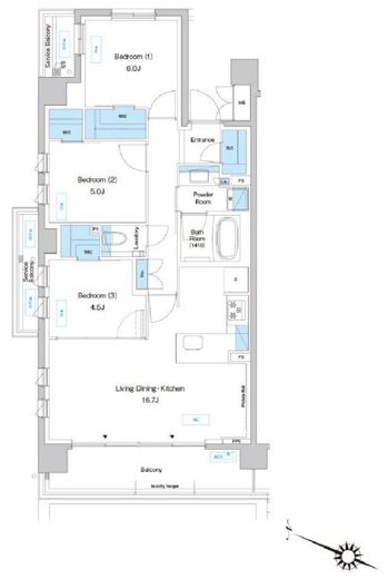プレディアコート鷺沼 201 間取り図