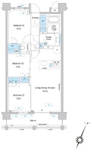 プレディアコート鷺沼 606 間取り図