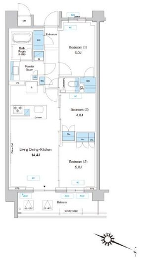 プレディアコート鷺沼 413 間取り図