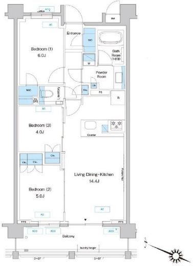 プレディアコート鷺沼 404 間取り図