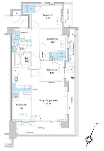 プレディアコート鷺沼 313 間取り図